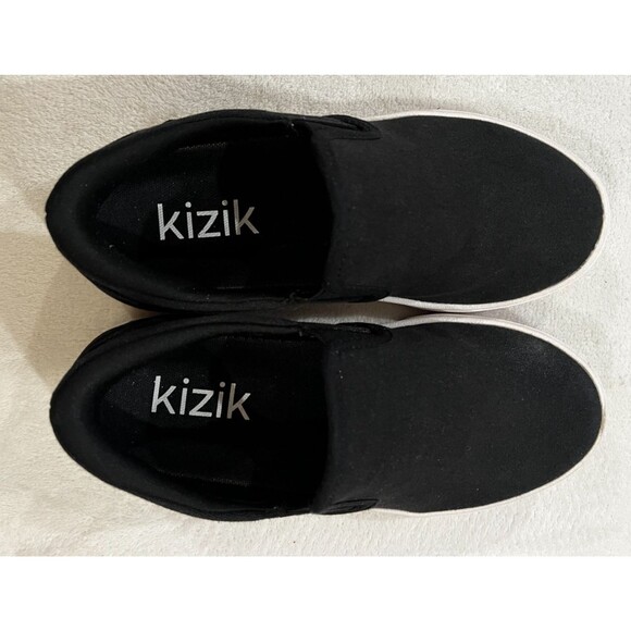 KIZIK VENICE Size 7 Sneakers SHOES BLACK Sneaker Canvas Loafer Slip in Womens - Picture 8 of 11